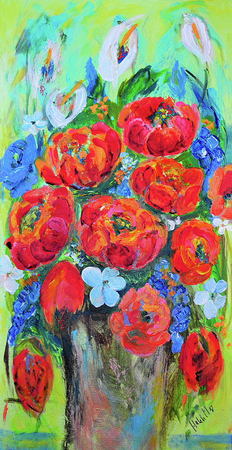 Welcoming Flower Bunch Painting by Haleh Mahbod | Fine Art America