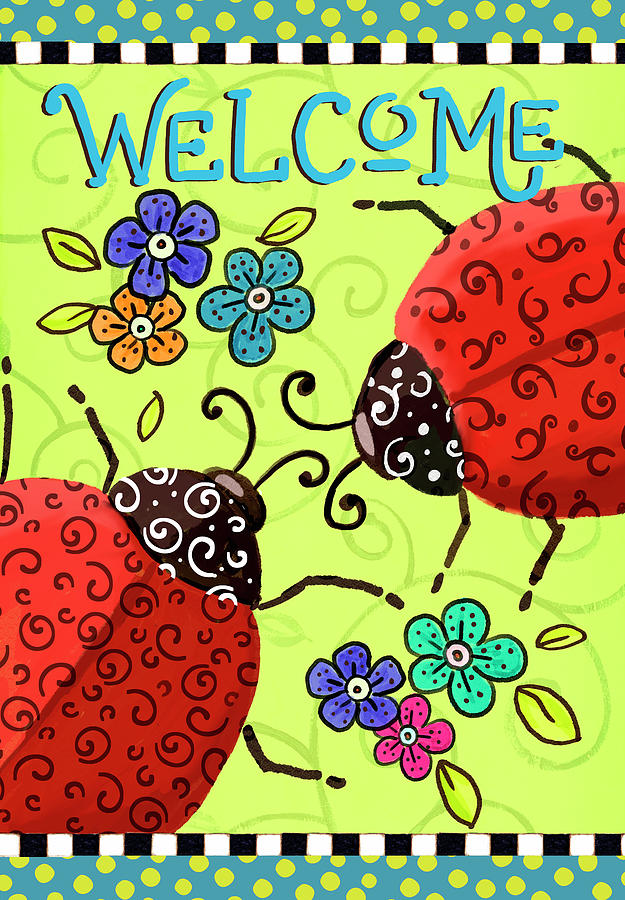 Flowers Still Life Digital Art - Welcoming Ladybugs by Ali Lynne