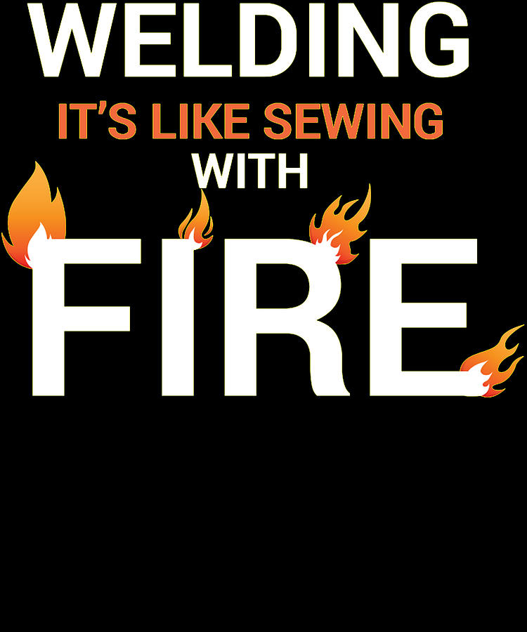 Welding sewing with fire white Digital Art by Trisha Vroom