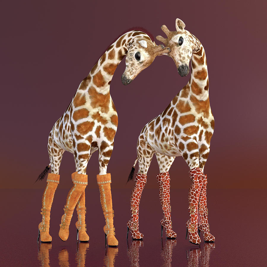 Well Heeled Giraffes Digital Art by Betsy Knapp Fine Art America