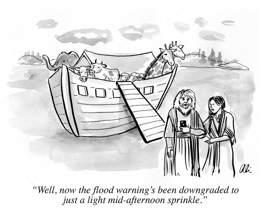 Well, Now The Flood Warnings Been Downgraded To Just Drawing by Ali Solomon Well, Now The Flood Warnings Been Downgraded To Just Drawing by Ali Solomon