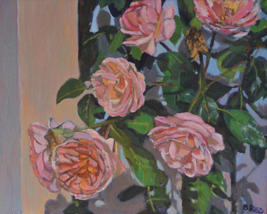 Wellfleet Roses Painting by Beth Riso