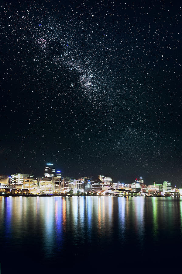 Wellington City Under Stars Photograph by Piskunov