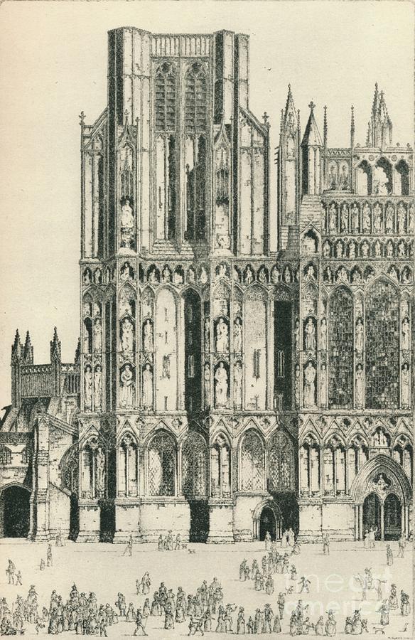 Wells Cathedral Drawing by Print Collector