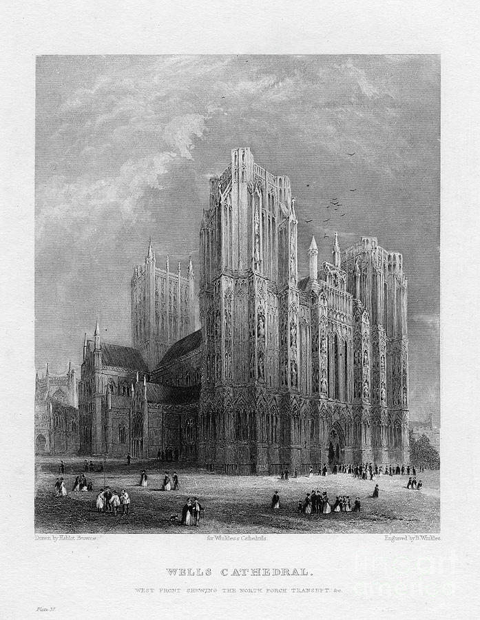 Wells Cathedral, Somerset, C1860 Drawing by Print Collector