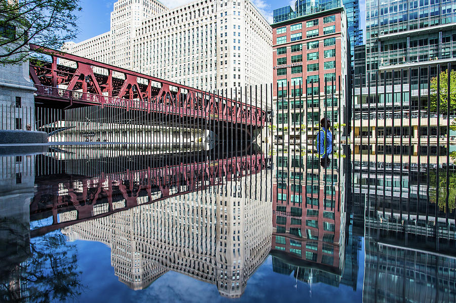 Wells Street Bridge Reflections Chicago by Lauri Novak Wells Street Bridge Reflections Chicago by Lauri Novak