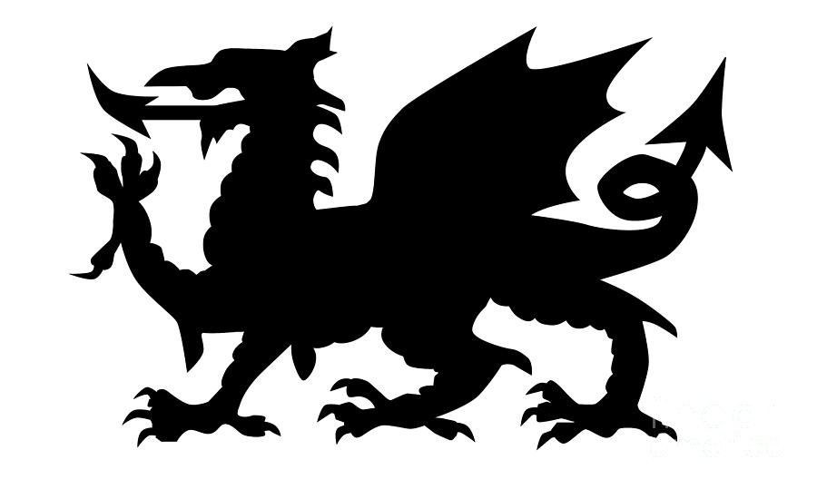 Welsh Dragon Silhouette Digital Art by Bigalbaloo Stock - Fine Art America