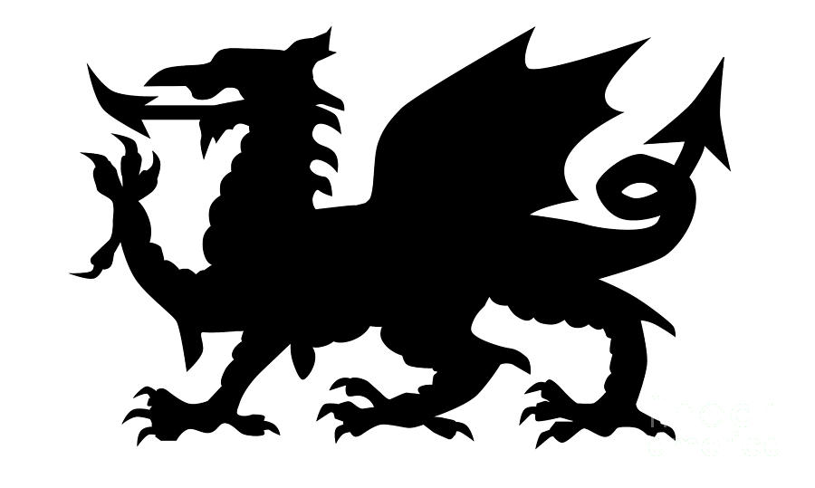 Welsh Dragon Silhouette Digital Art by Bigalbaloo Stock - Pixels