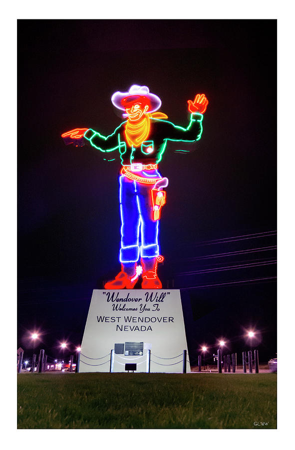 Wendover Will neon lights Photograph by Gary Warnimont