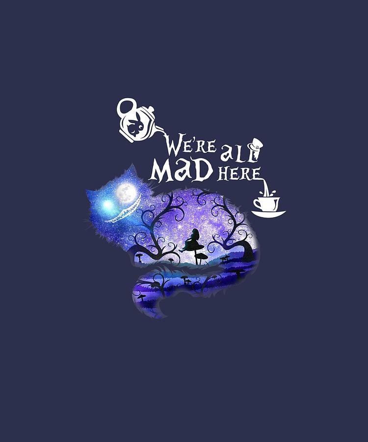 We're All Mad Here Alice In Wonderland Design Fleece Throw