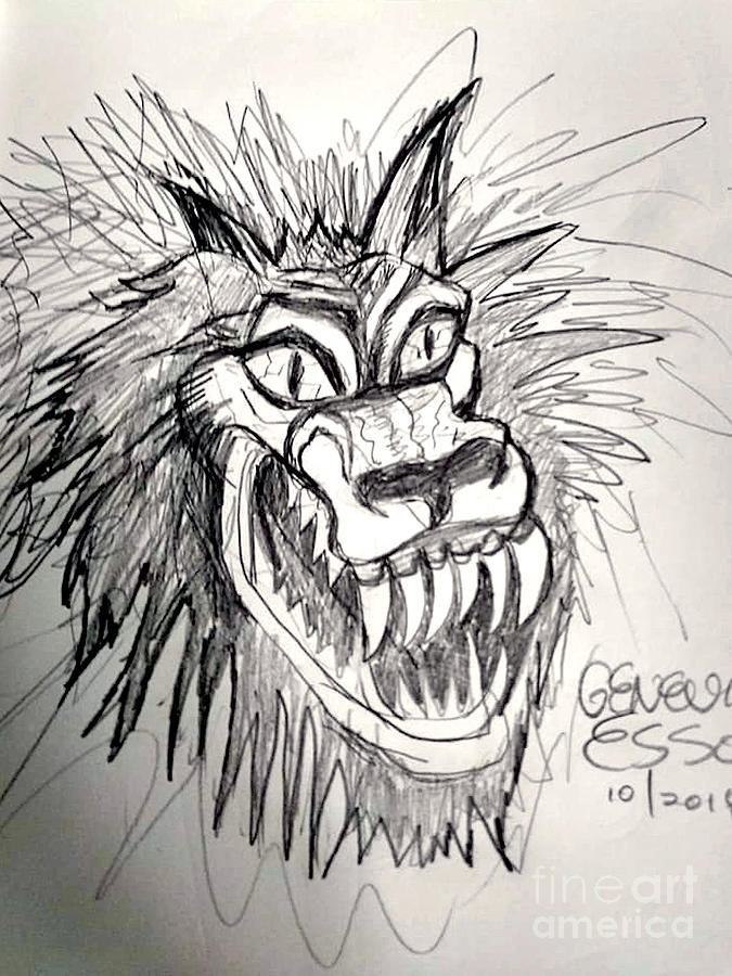 Werewolf Drawing by Genevieve Esson