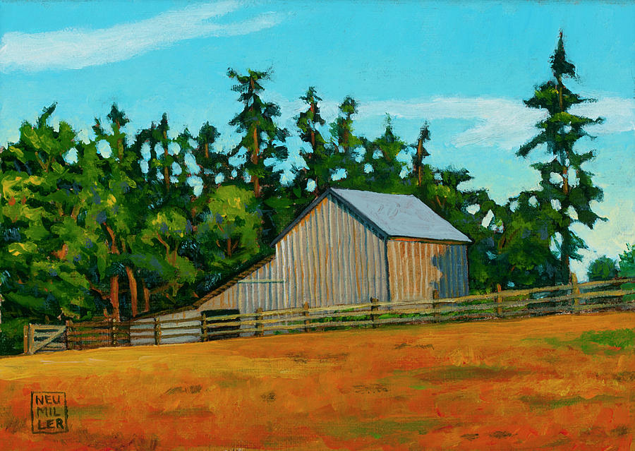 West Beach Barn Painting by Stacey Neumiller