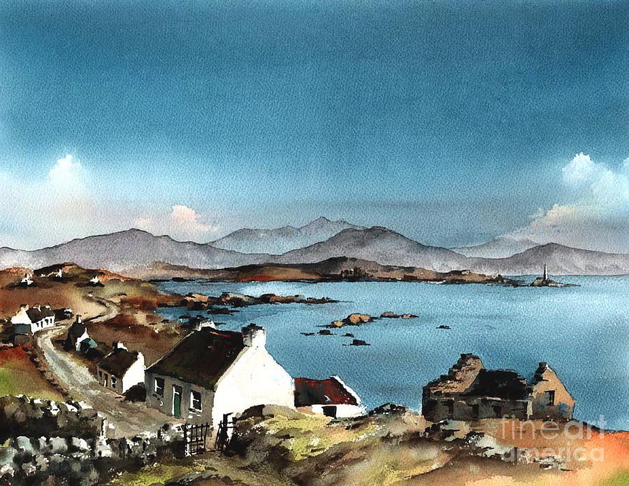 West end, Inisbofin, Galway Painting by Val Byrne
