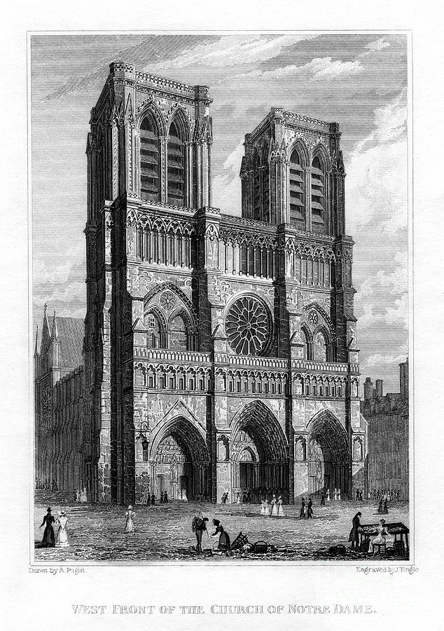 West Front Of The Church Of Notre Dame by Print Collector