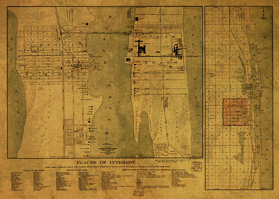 Street Map Of West Palm Beach Florida West Palm Beach Florida Vintage City Street Map 1907 Mixed 