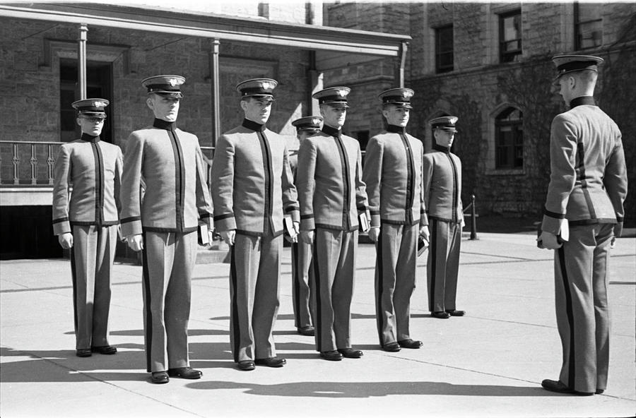 Archival Photograph - West Point cadets at attention. by Alfred Eisenstaedt