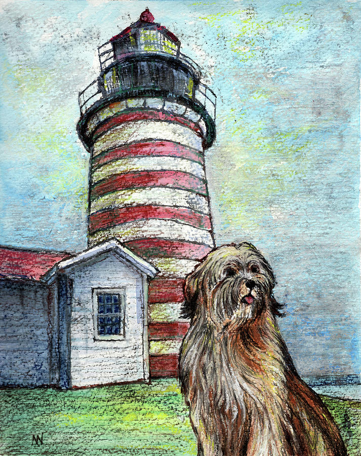 West Quoddy Head Mixed Media by AnneMarie Welsh