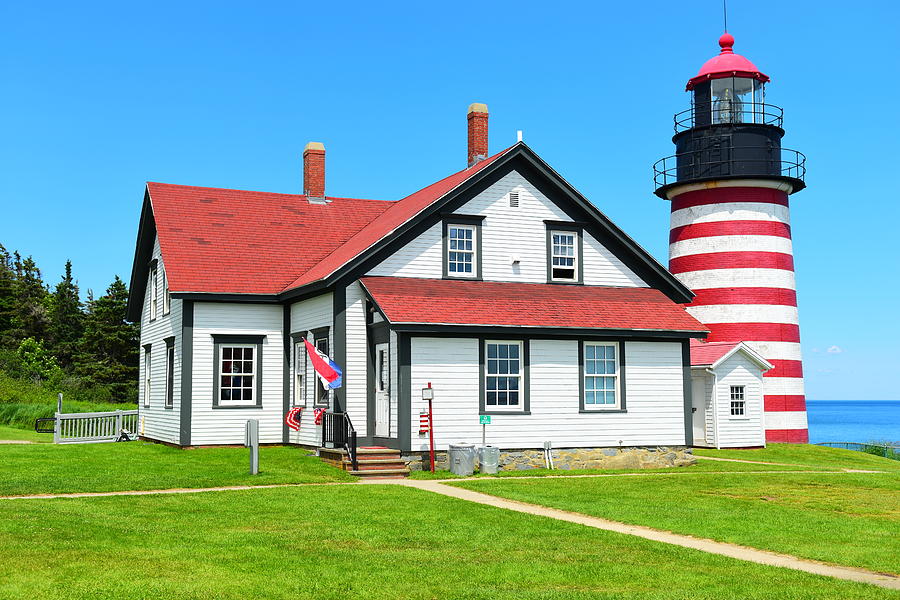 Lighthouse Photograph - West Quoddy Head Light by Catherine Reusch Daley