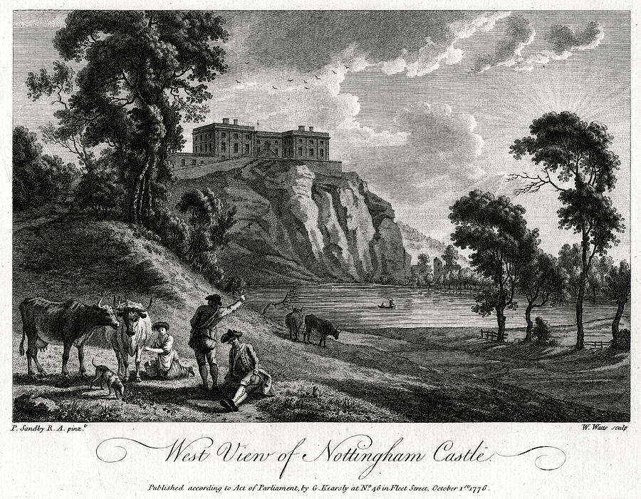 West View Of Nottingham Castle Drawing by Print Collector