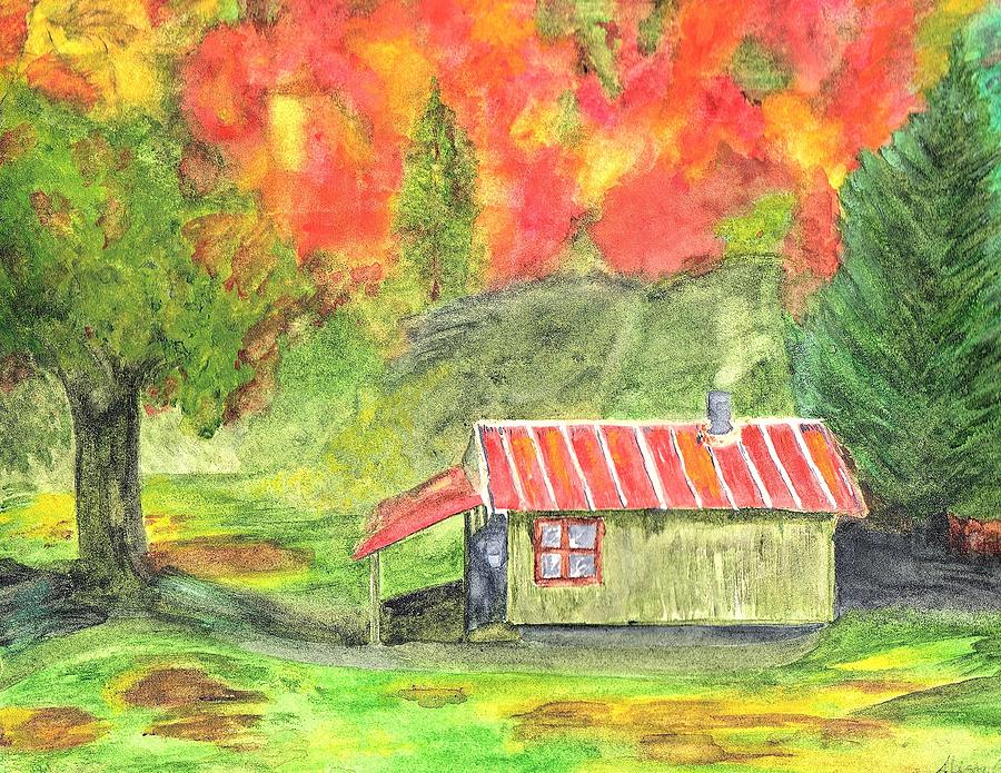 West Virginia Mountain Cabin Painting By Alison Gregg