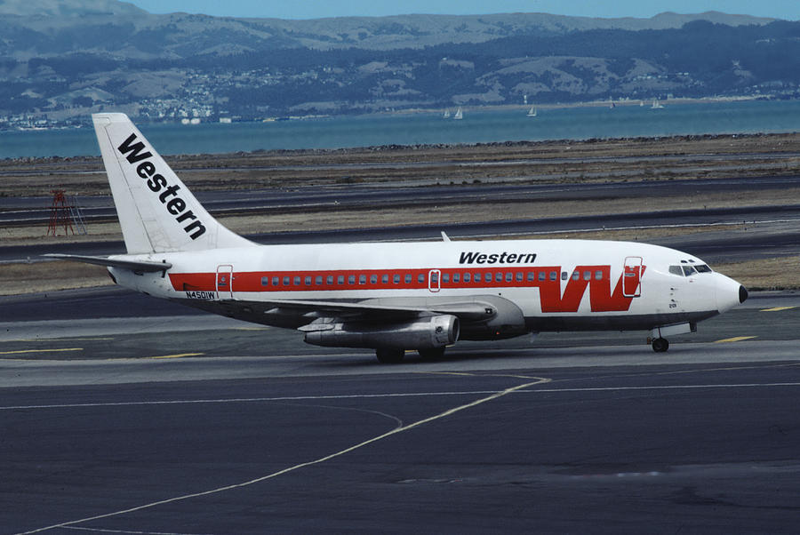 Western Airlines Boeing 737 at San Francisco International Airport Photograph by Erik Simonsen