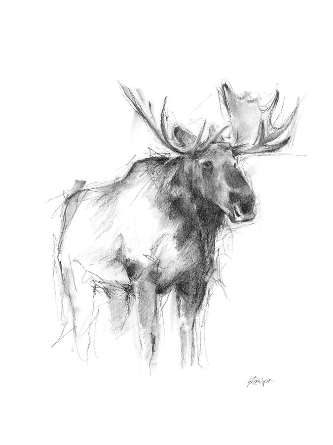 Deer Painting - Western Animal Sketch Iv by Ethan Harper