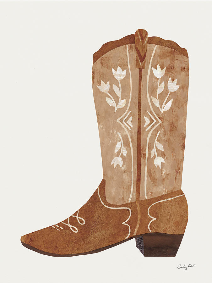 Boot Painting - Western Cowgirl Boot Iv by Courtney Prahl