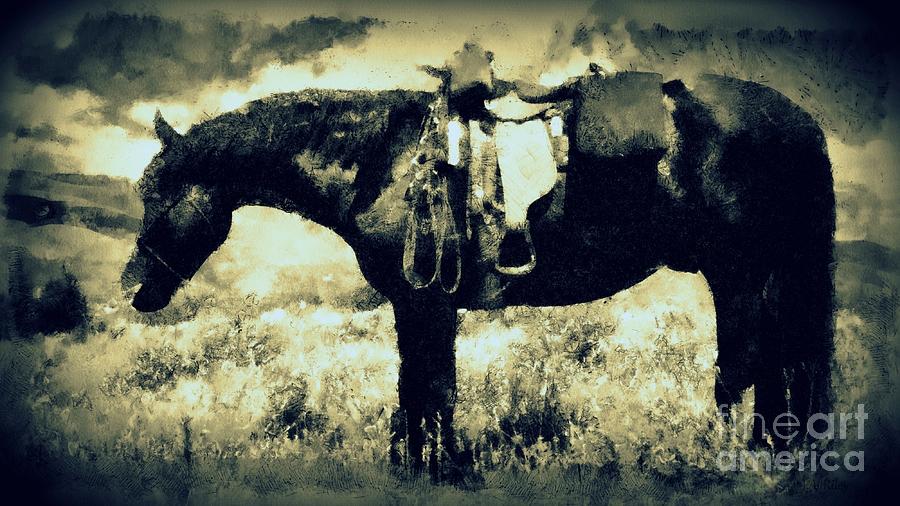 Wild Wild West Photograph - Western Horse - Long Trail Home by Janine Riley