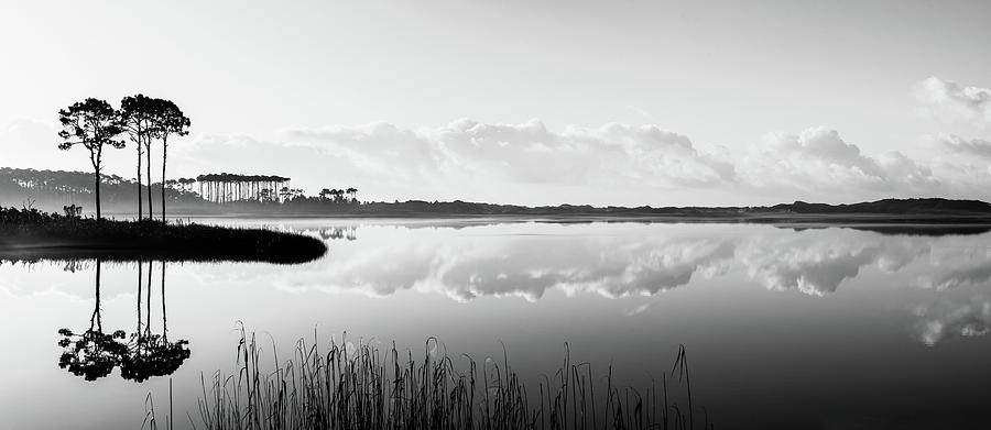 Western Lake Misty Morning Panorama Black $ White by Kurt Lischka Western Lake Misty Morning Panorama Black $ White by Kurt Lischka