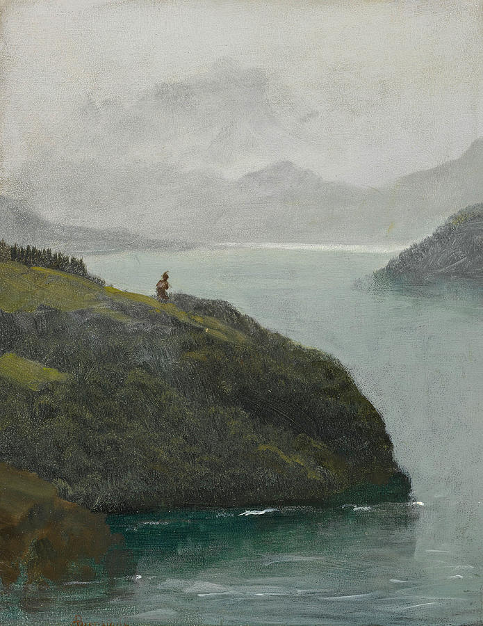 Western Lake Scene Painting by Albert Bierstadt