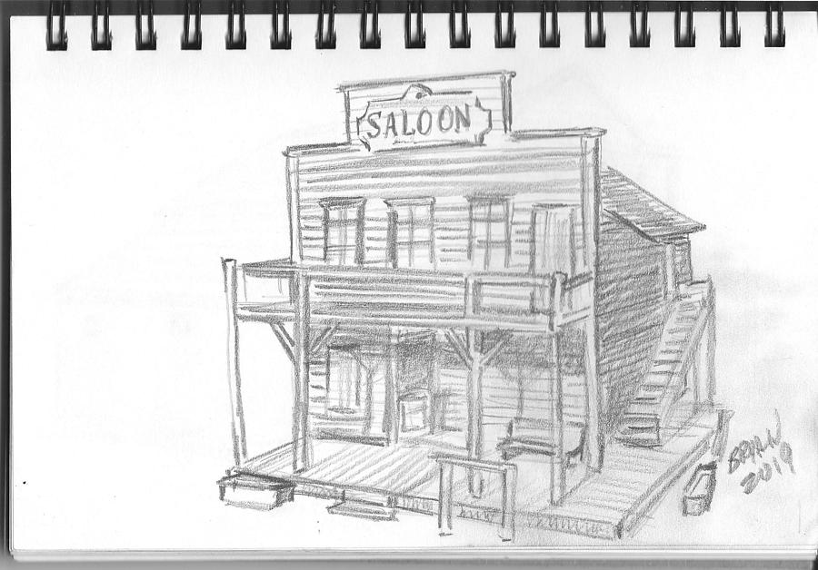Western Saloon Drawing by Bryan Bustard Fine Art America