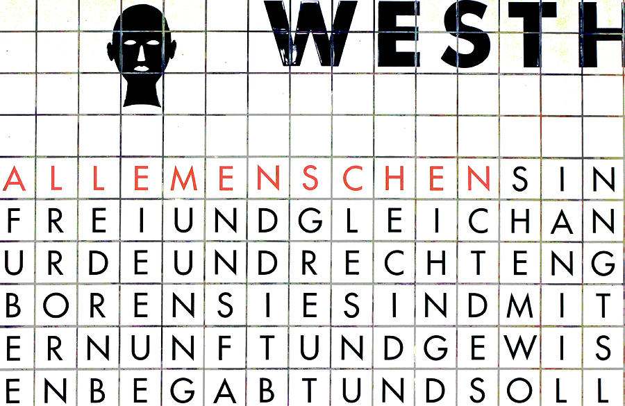 Westhafen Tile Text Mixed Media by Jonathan Thompson