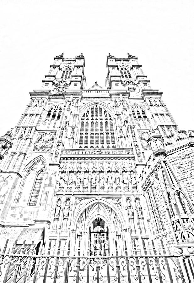 Westminster Abbey drawing Digital Art by Craig Fildes Pixels