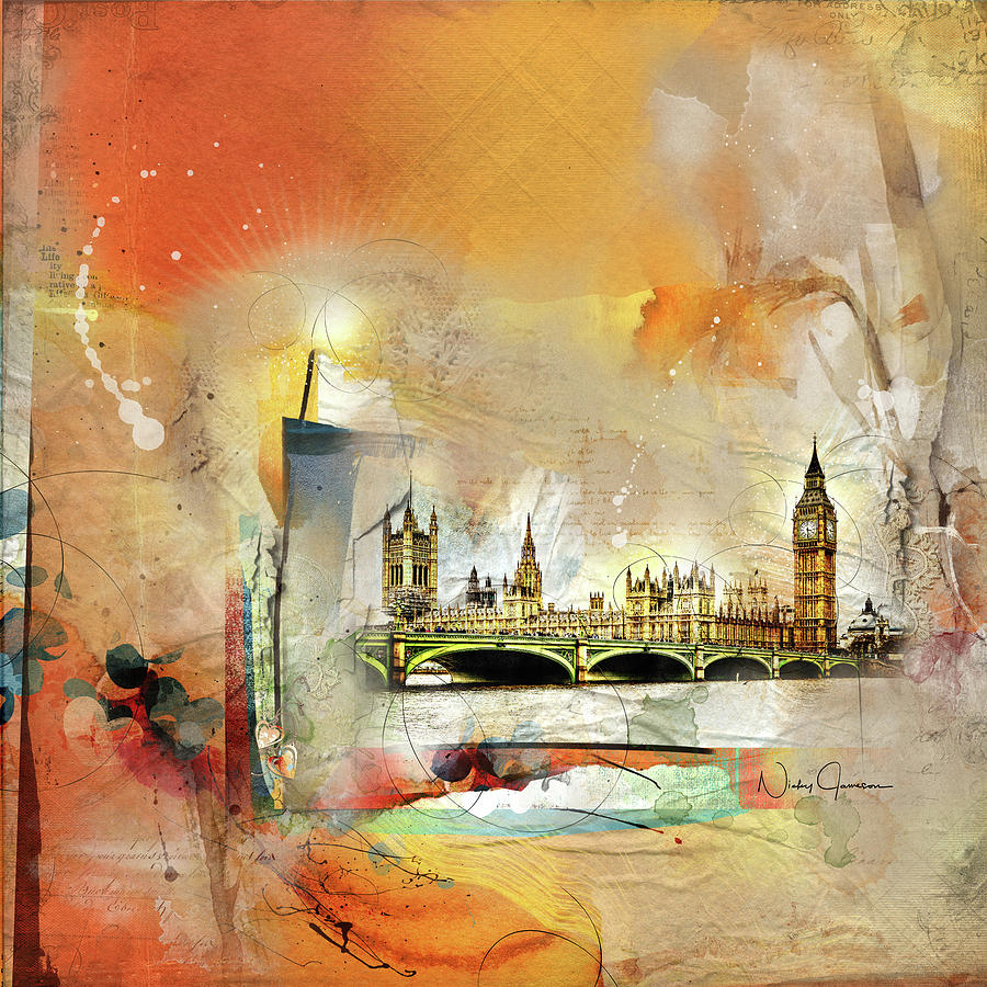 Westminster Bridge - Elizabeth Tower - Big Ben Digital Art by Nicky Jameson
