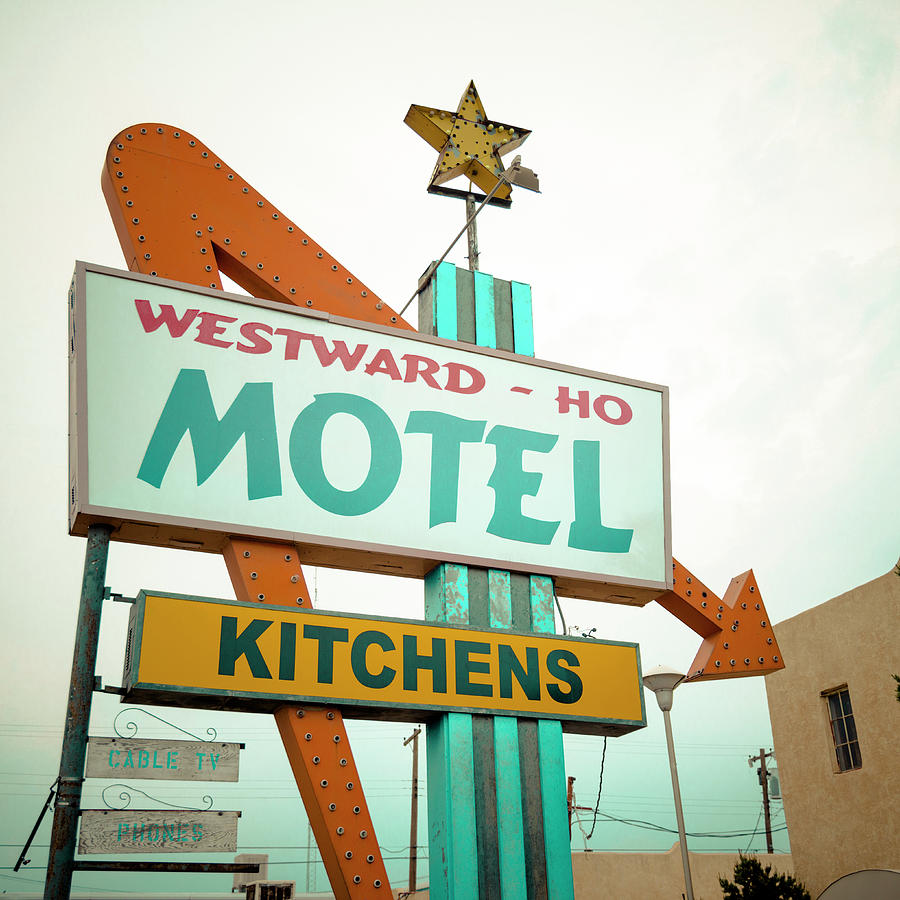 Westward Ho Motel Sign Photograph by David Waldo | Pixels