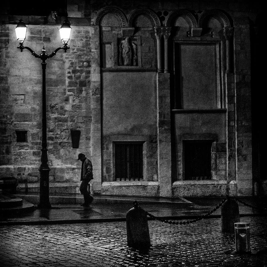 Black And White Photograph - Wet Night II by Julien Arnaud