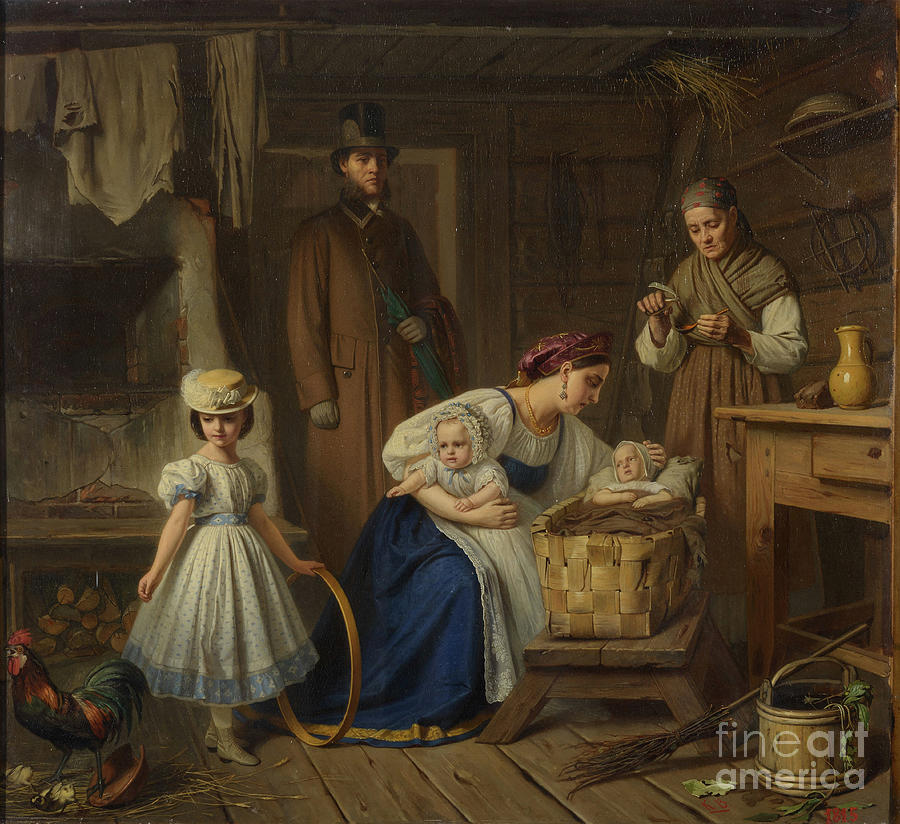 Wet Nurse Visited Her Sick Child 1860s Drawing by Heritage Images