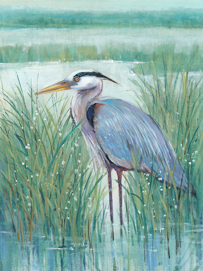 Wetland Heron II Painting by Tim Otoole