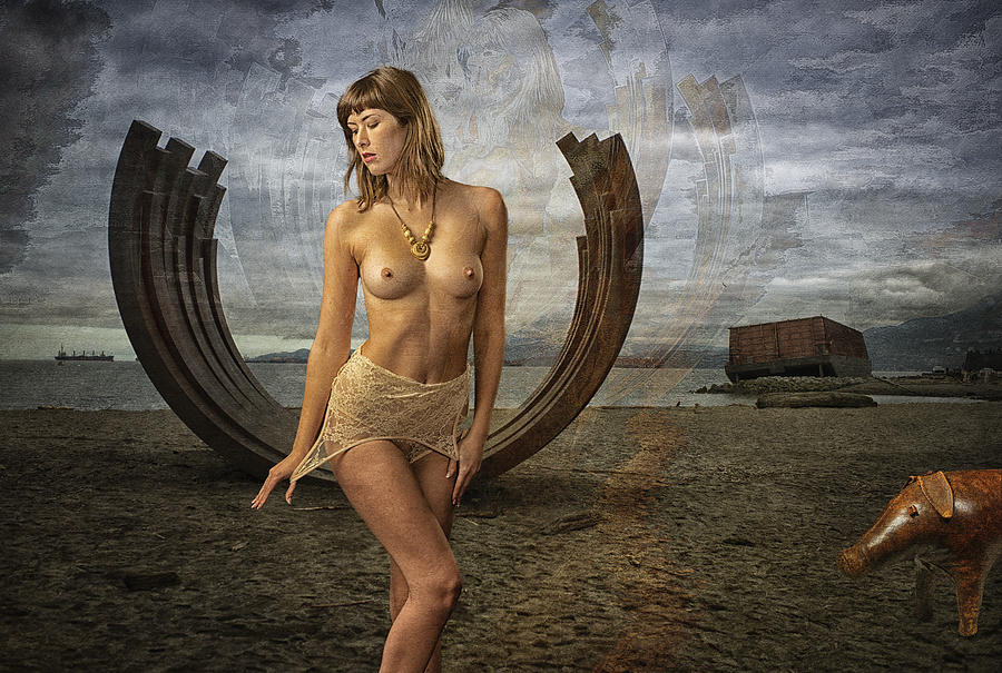 Fine Art Nude Photograph - Whale Bones On The Beach by Tom Gore
