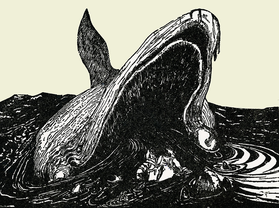 Whale Painting - Whale From Just So Stories By Rudyard Kipling by Joseph Rudyard Kipling
