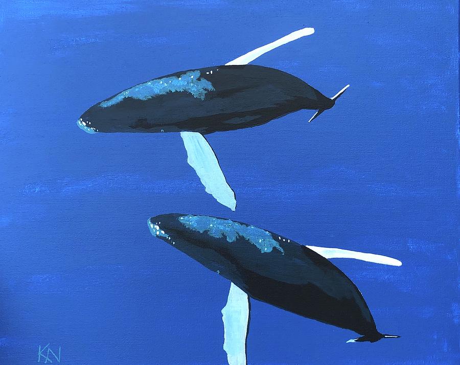 Whale Love Painting by Karen Nicholson | Fine Art America