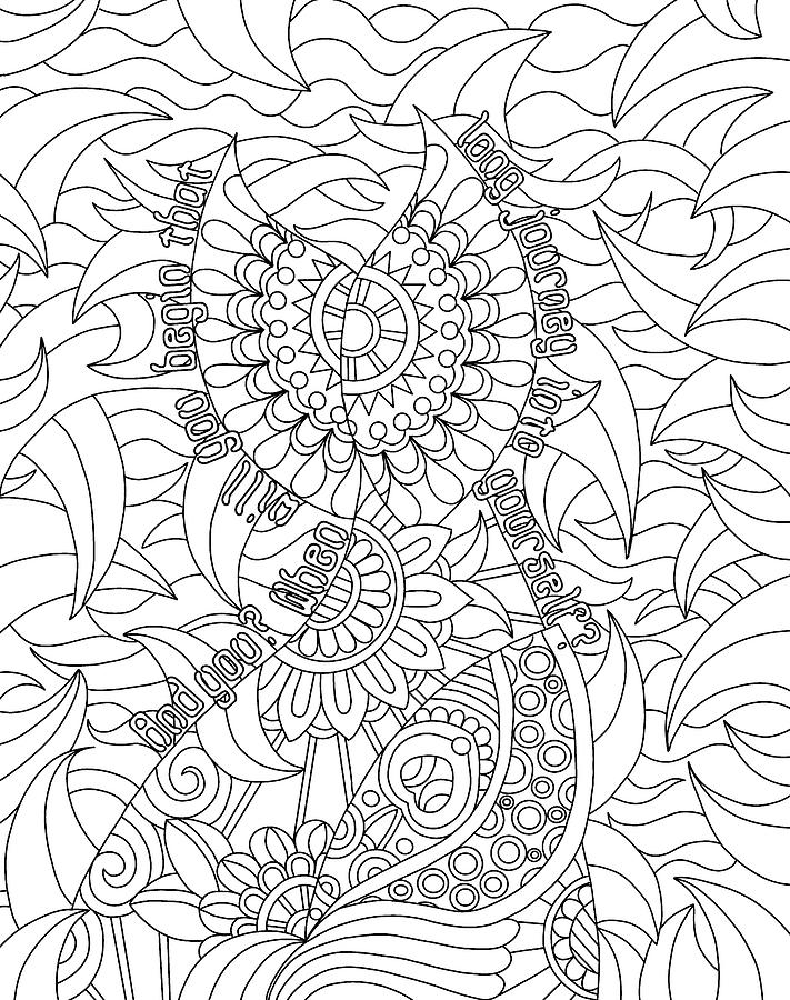 Coloring Drawing - Whale Of A Time Bw by Kathy G. Ahrens