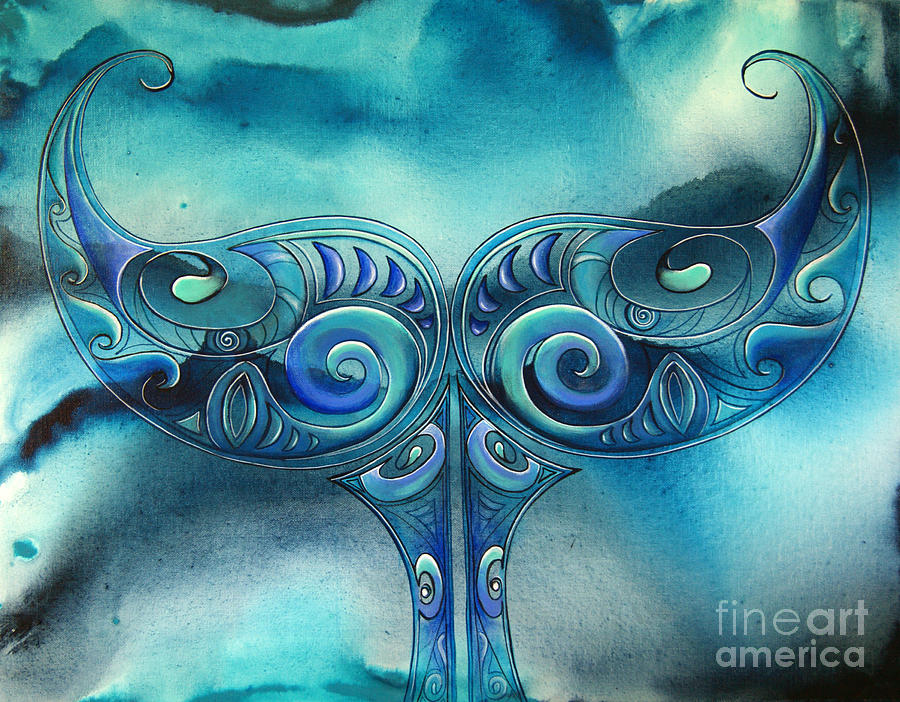 Whale Tail Painting by Reina Cottier