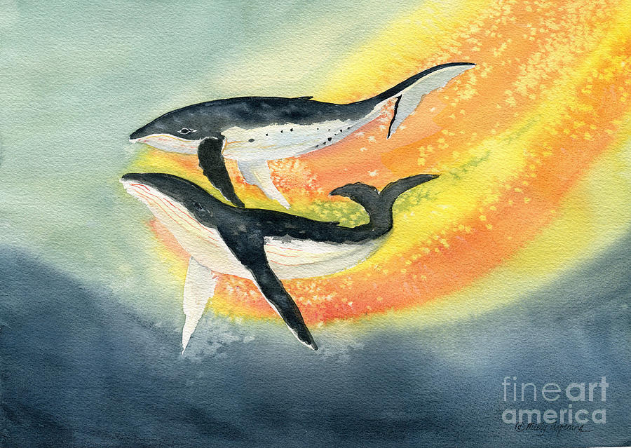 Fish Painting - Whale Watercolor by Melly Terpening