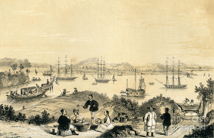 Whampoa Near Canton, The Anchorage Drawing by Print Collector