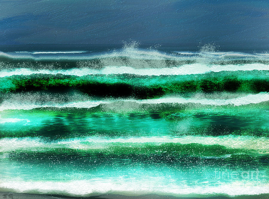 What a day, to rip the waves  Digital Art by Julie Grimshaw