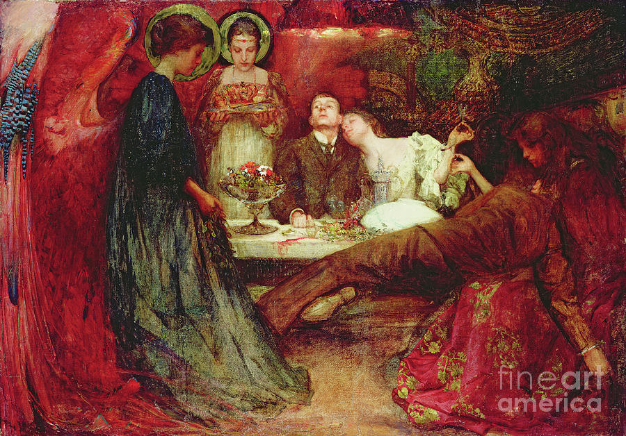 What Are These To Me And You Who Deeply Drink Of Wine, 1895 Painting by Charles Sims