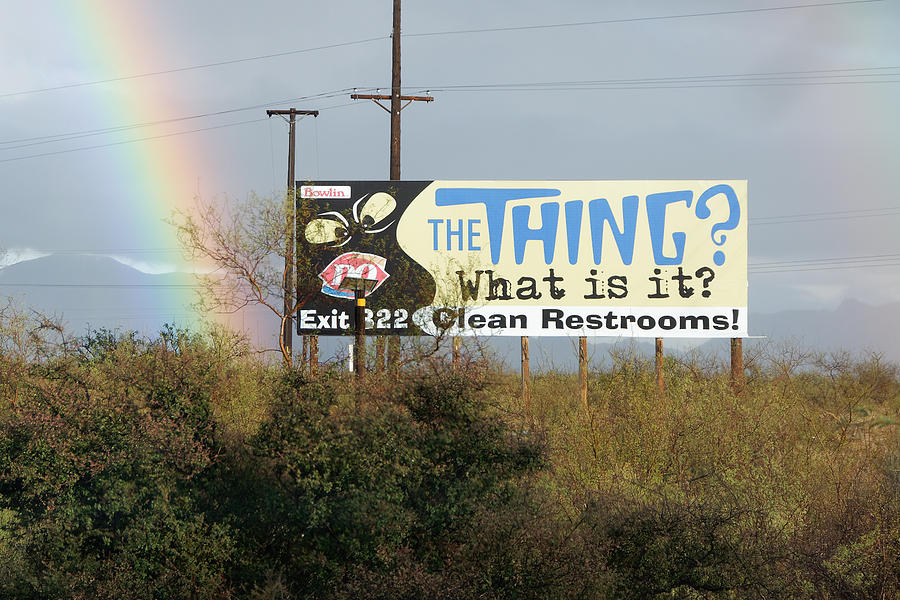 What Is It? -- Billboard on Interstate Highway 10, Arizona Photograph by Darin Volpe