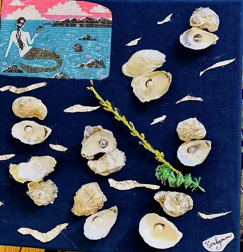 What Luck A Pearl in Every Oyster Shell Mixed Media by Kenlynn Schroeder