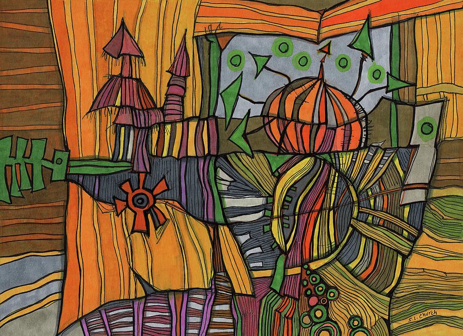 Autumn Abstract  Drawing by Sandra Church